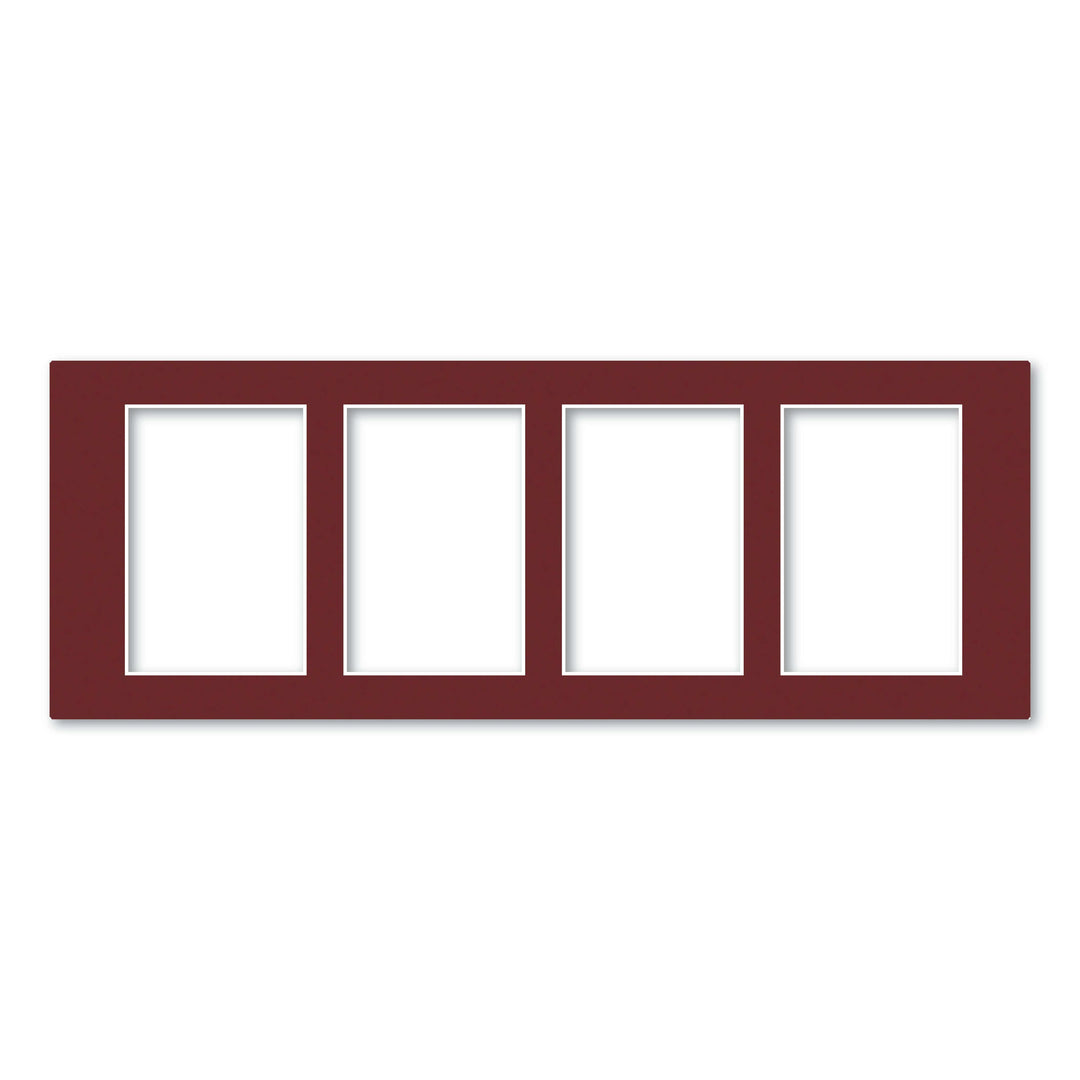 4 Window (4x6in) Collage Photo Mat Board Burgundy Maroon Acid-Free Mat Board from our Mat Boards collection by Profile Products (Australia) Pty Ltd