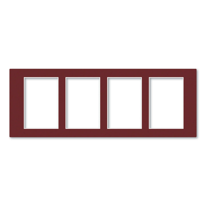 4 Window (4x6in) Collage Photo Mat Board Burgundy Maroon Acid-Free Mat Board from our Mat Boards collection by Profile Products (Australia) Pty Ltd