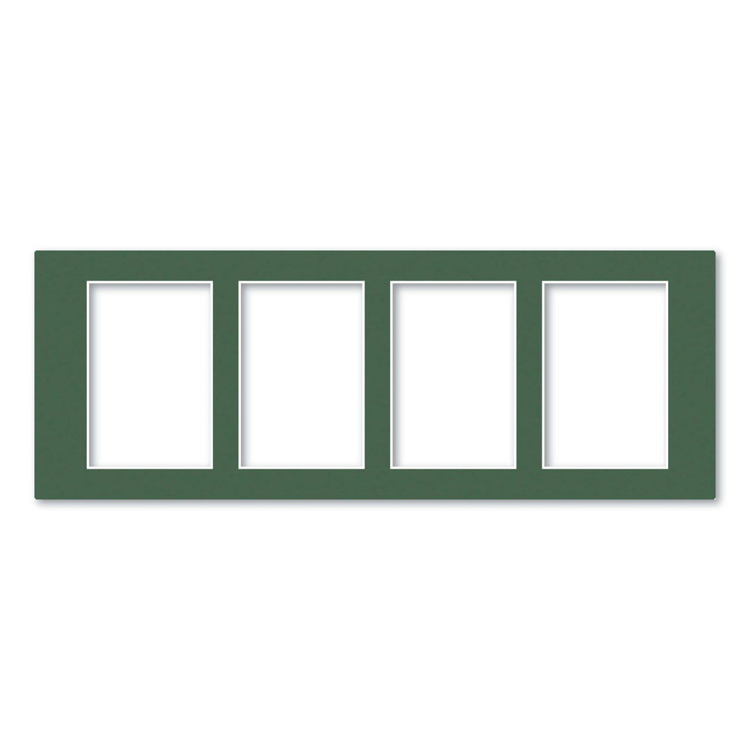 4 Window (4x6in) Collage Photo Mat Board Federation Green Acid-Free Mat Board from our Mat Boards collection by Profile Products (Australia) Pty Ltd