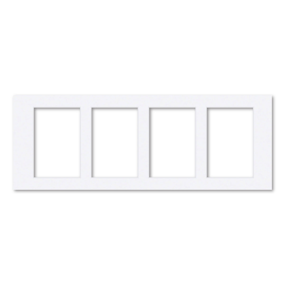 4 Window (4x6in) Collage Photo Mat Board Ultimate White Acid-Free Mat Board from our Mat Boards collection by Profile Products (Australia) Pty Ltd