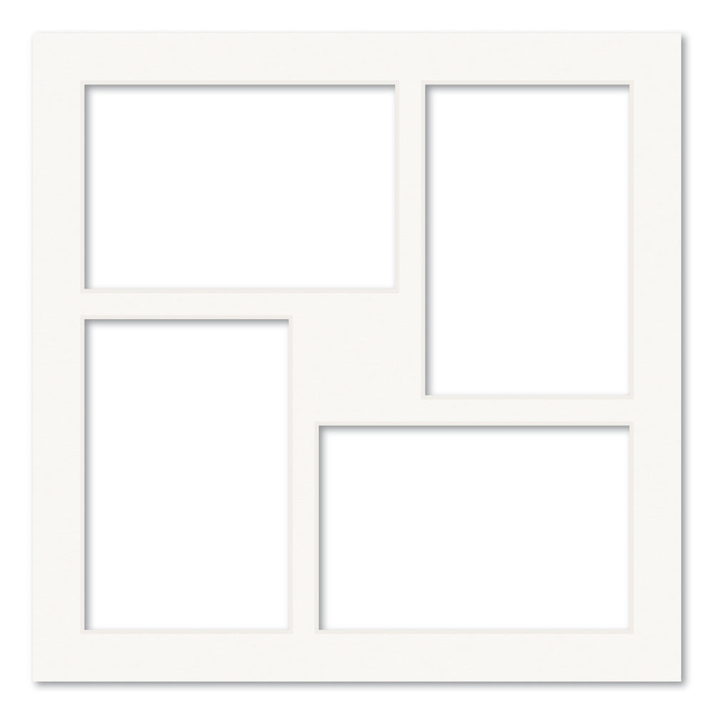 4 Window (4x6in) Square Collage Photo Mat Board Ice White Acid-Free Mat Board from our Mat Boards collection by Profile Products (Australia) Pty Ltd