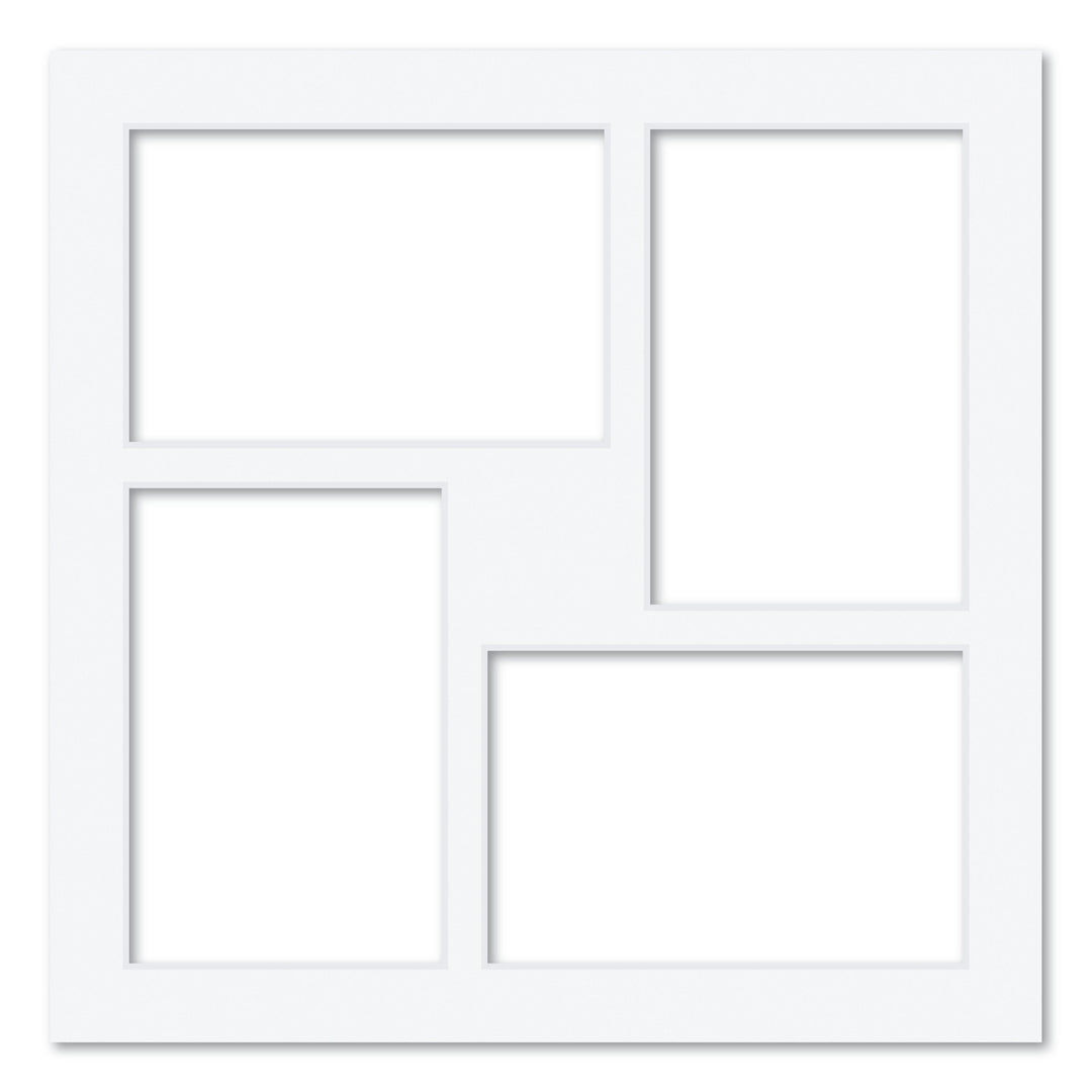 4 Window (4x6in) Square Collage Photo Mat Board Ultimate White Acid-Free Mat Board from our Mat Boards collection by Profile Products (Australia) Pty Ltd