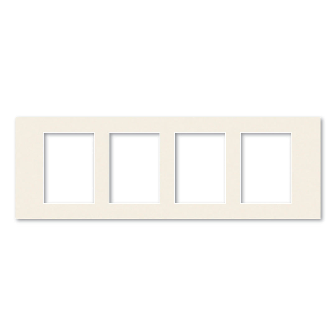 4 Window (5x7in) Collage Photo Mat Board Antique White Acid-Free Mat Board from our Mat Boards collection by Profile Products (Australia) Pty Ltd