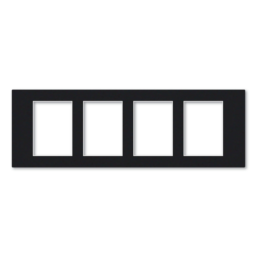 4 Window (5x7in) Collage Photo Mat Board Black Acid-Free Mat Board from our Mat Boards collection by Profile Products (Australia) Pty Ltd