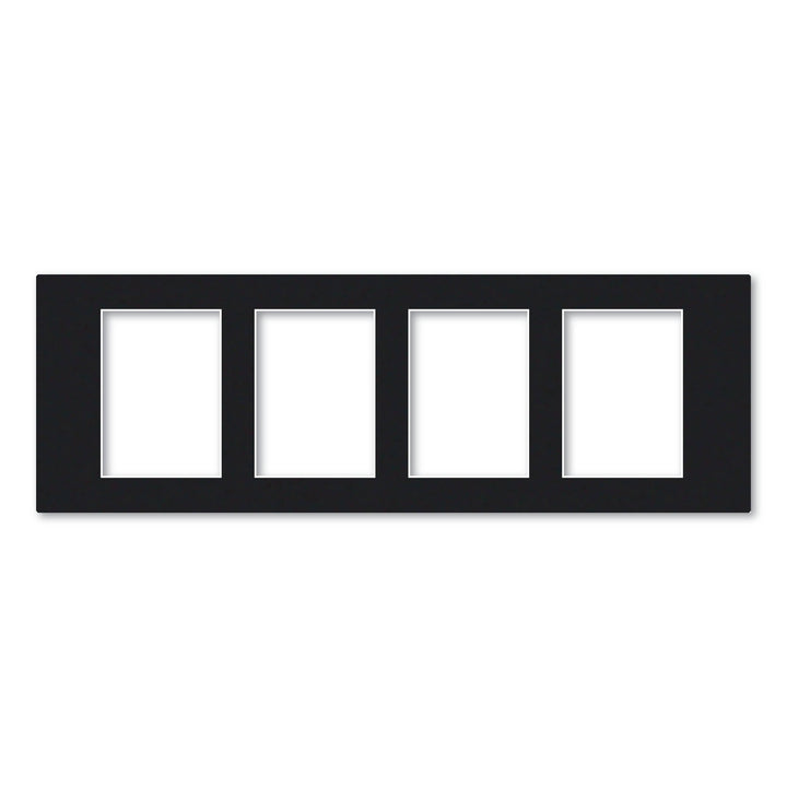 4 Window (5x7in) Collage Photo Mat Board Black Acid-Free Mat Board from our Mat Boards collection by Profile Products (Australia) Pty Ltd