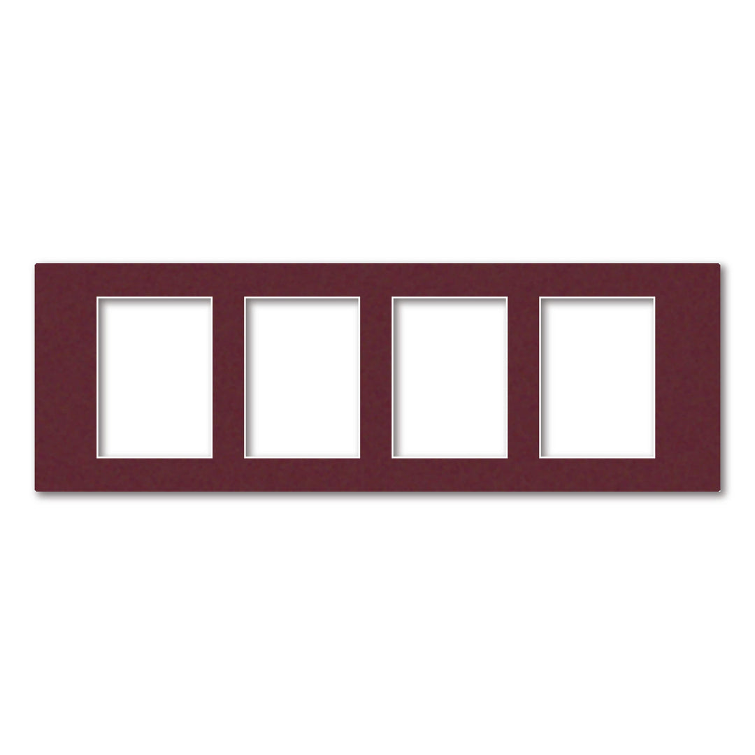 4 Window (5x7in) Collage Photo Mat Board Burgundy Maroon Acid-Free Mat Board from our Mat Boards collection by Profile Products (Australia) Pty Ltd