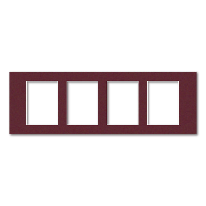 4 Window (5x7in) Collage Photo Mat Board Burgundy Maroon Acid-Free Mat Board from our Mat Boards collection by Profile Products (Australia) Pty Ltd