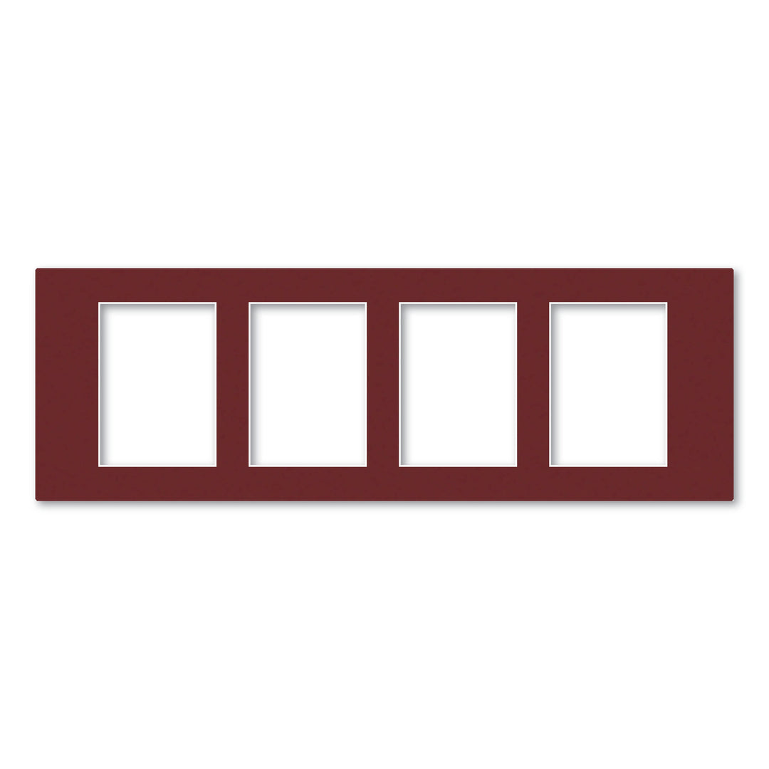 4 Window (5x7in) Collage Photo Mat Board Burgundy Maroon Acid-Free Mat Board from our Mat Boards collection by Profile Products (Australia) Pty Ltd