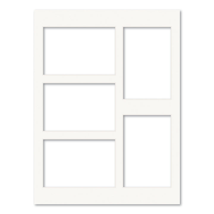 5 Window (4x6in) Collage Photo Mat Board Ice White Acid-Free Mat Board from our Mat Boards collection by Profile Products (Australia) Pty Ltd