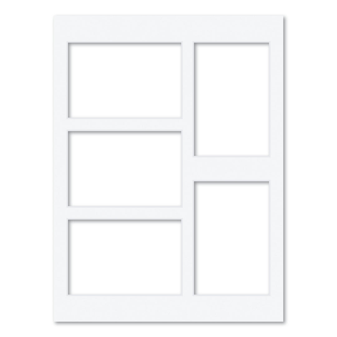 5 Window (4x6in) Collage Photo Mat Board Ultimate White Acid-Free Mat Board from our Mat Boards collection by Profile Products (Australia) Pty Ltd