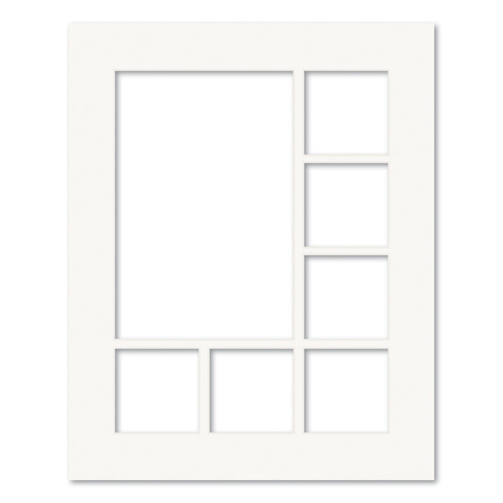 7 Window (4x4 & 8x12in) Collage Photo Mat Board Ice White Acid-Free Mat Board from our Mat Boards collection by Profile Products (Australia) Pty Ltd