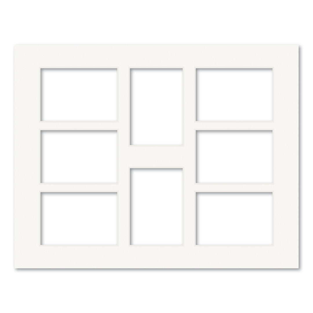 8 Window (3x4in) Collage Photo Mat Board Ice White Acid-Free Mat Board from our Mat Boards collection by Profile Products (Australia) Pty Ltd