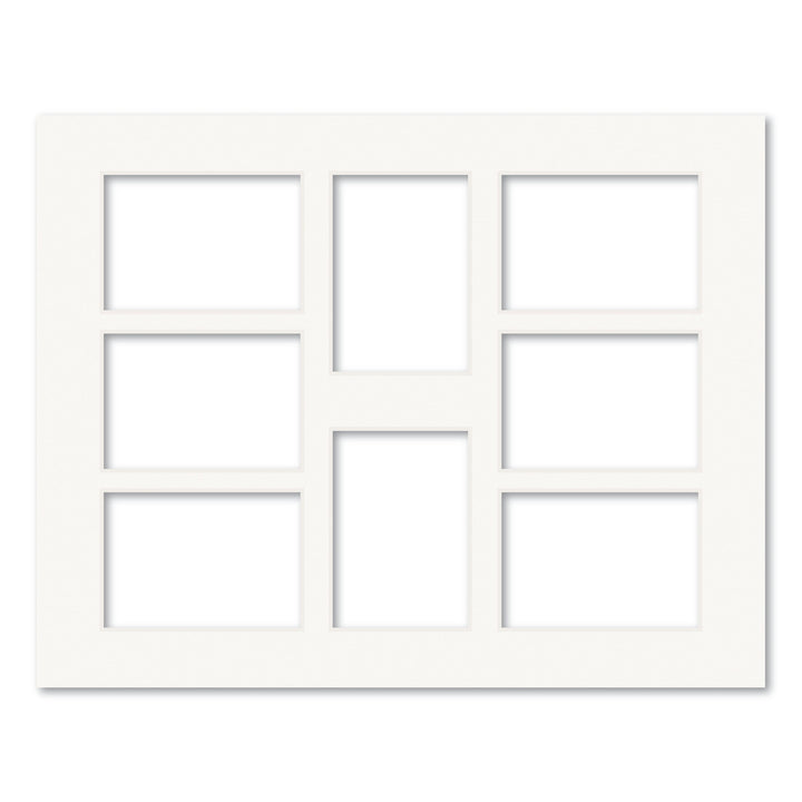 8 Window (3x4in) Collage Photo Mat Board Ice White Acid-Free Mat Board from our Mat Boards collection by Profile Products (Australia) Pty Ltd