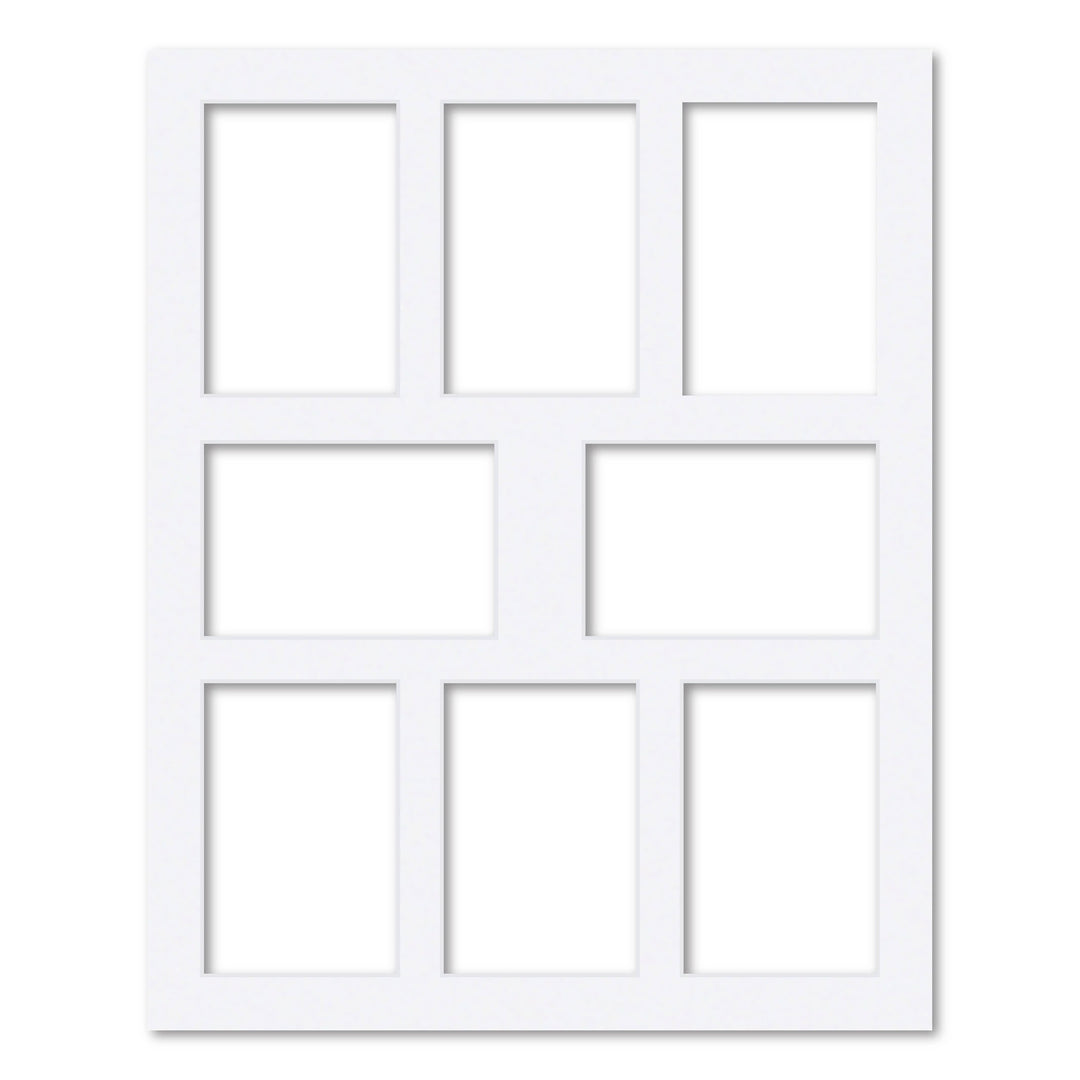 8 Window (4x6in) Collage Photo Mat Board Ultimate White Acid-Free Mat Board from our Mat Boards collection by Profile Products (Australia) Pty Ltd