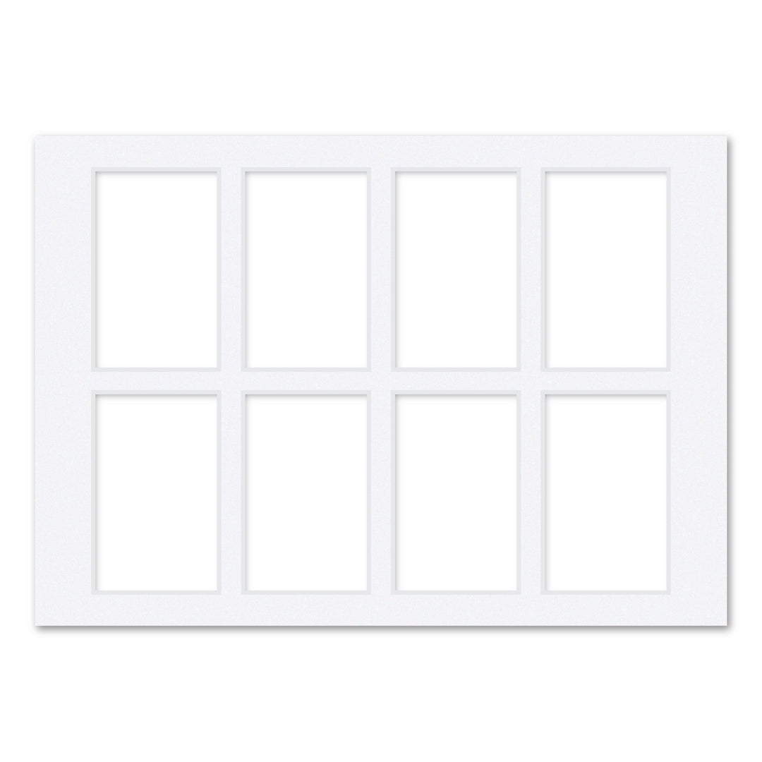 8 Window Instax Mini Collage Photo Mat Board Ultimate White Acid-Free Mat Board from our Mat Boards collection by Profile Products (Australia) Pty Ltd