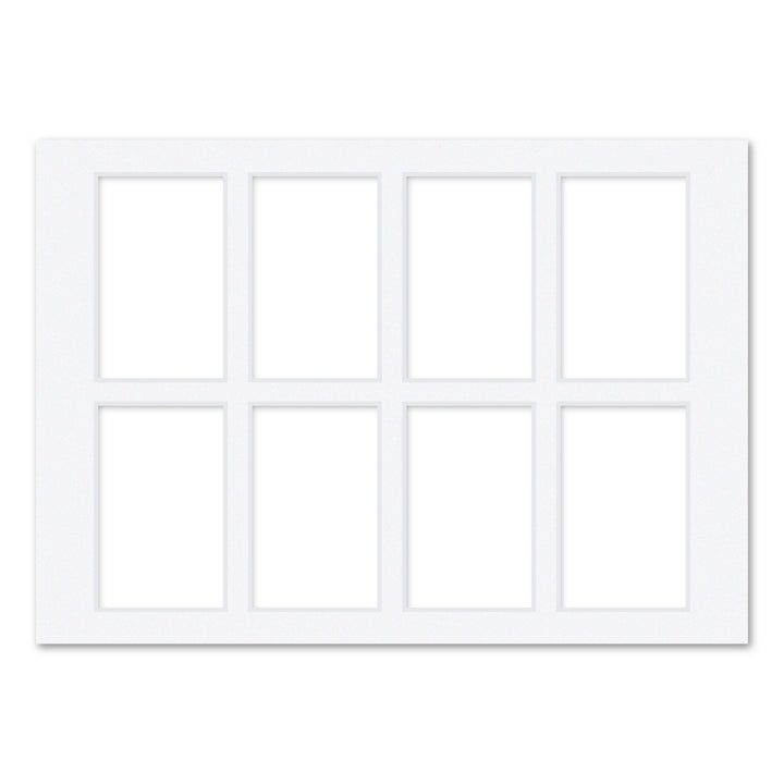 8 Window Instax Mini Collage Photo Mat Board Ultimate White Acid-Free Mat Board from our Mat Boards collection by Profile Products (Australia) Pty Ltd