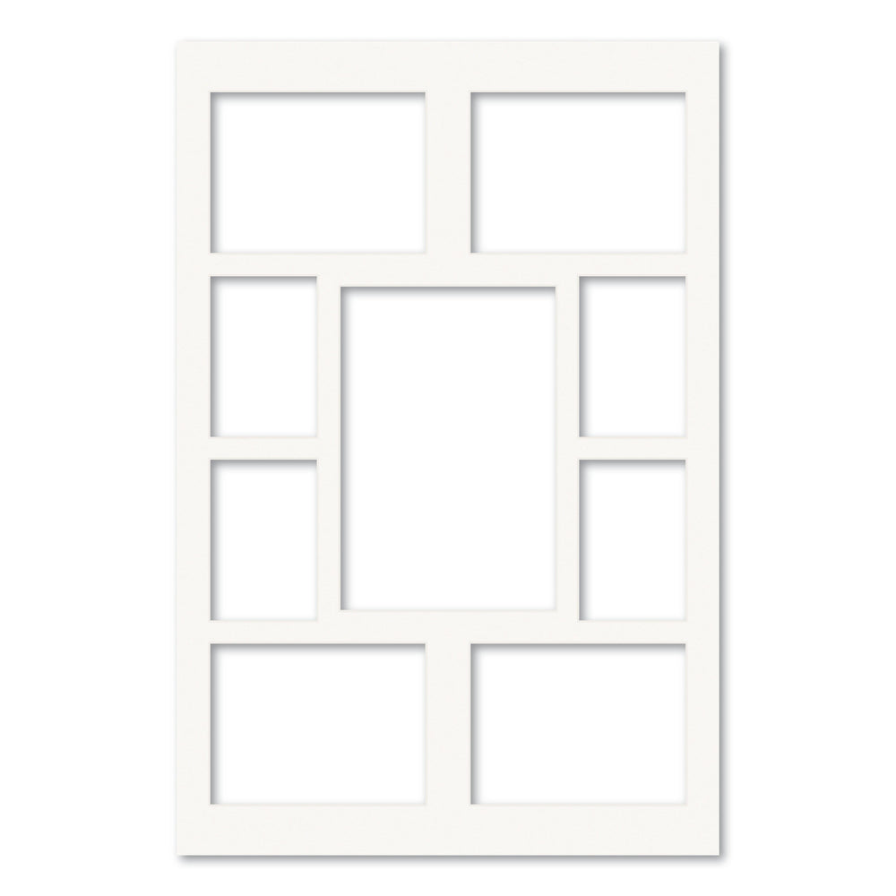 9 Window (4x6, 6x8 & 8x12in) Collage Photo Mat Board Ice White Acid-Free Mat Board from our Mat Boards collection by Profile Products (Australia) Pty Ltd