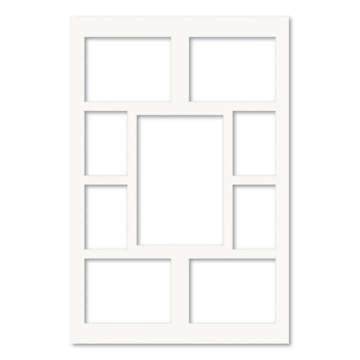 9 Window (4x6, 6x8 & 8x12in) Collage Photo Mat Board Ice White Acid-Free Mat Board from our Mat Boards collection by Profile Products (Australia) Pty Ltd