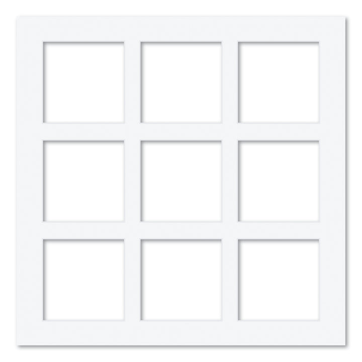 9 Window (5x5in) Square Collage Photo Mat Board Ultimate White Acid-Free Mat Board from our Mat Boards collection by Profile Products (Australia) Pty Ltd