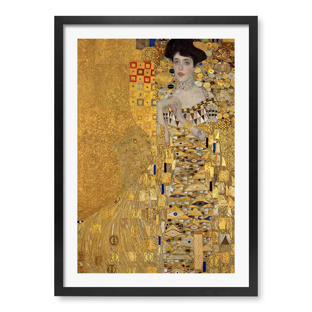 Adele Bloch Baur - Gustav Klimt Art Print A4 (21 x 29.7cm) / Matte Black Frame / White Border from our Australian Made Framed Wall Art, Prints & Posters collection by Profile Products (Australia) Pty Ltd