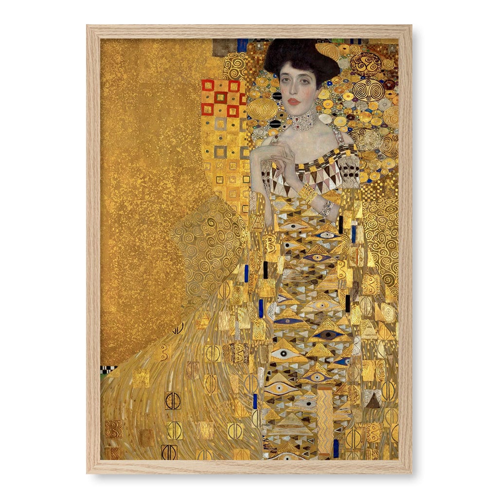 Adele Bloch Baur - Gustav Klimt Art Print A4 (21 x 29.7cm) / Natural Oak Frame / No Border from our Australian Made Framed Wall Art, Prints & Posters collection by Profile Products (Australia) Pty Ltd