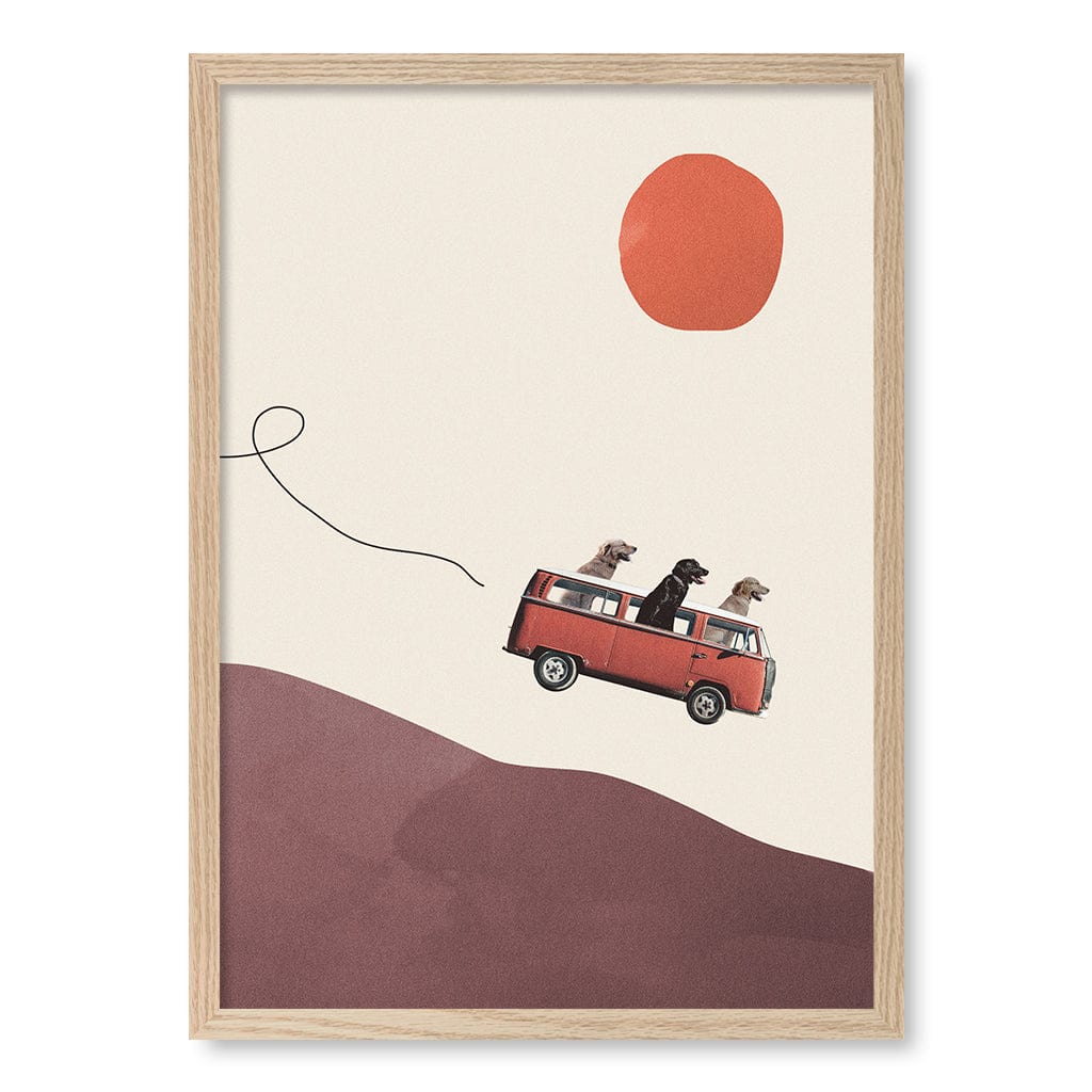 Adventure Journey Kids Wall Art Print A2 (42 x 59.4cm) / Natural Oak Frame / No Border from our Australian Made Framed Wall Art, Prints & Posters collection by Profile Products (Australia) Pty Ltd