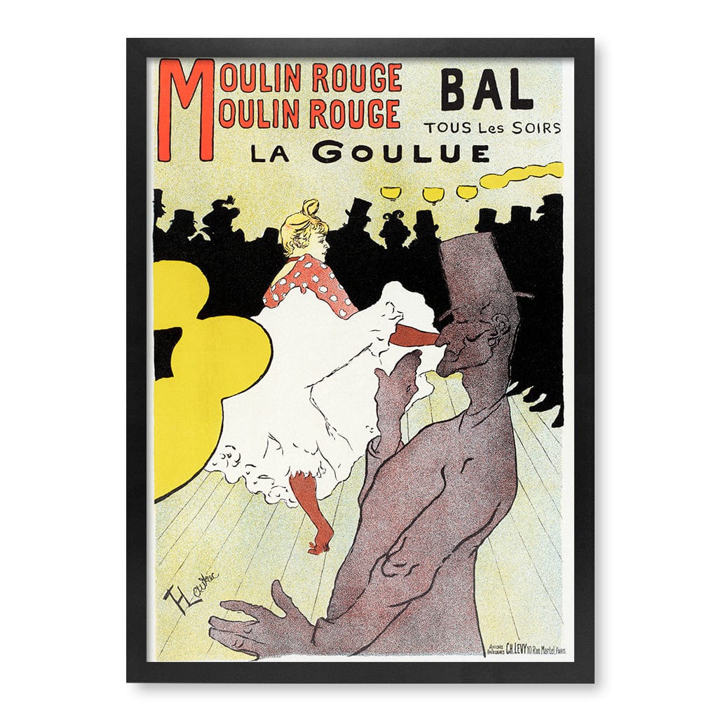 Affiche pour le Moulin Rouge - Toulouse–Lautrec Art Print A4 (21 x 29.7cm) / Matte Black Frame / No Border from our Australian Made Framed Wall Art, Prints & Posters collection by Profile Products (Australia) Pty Ltd