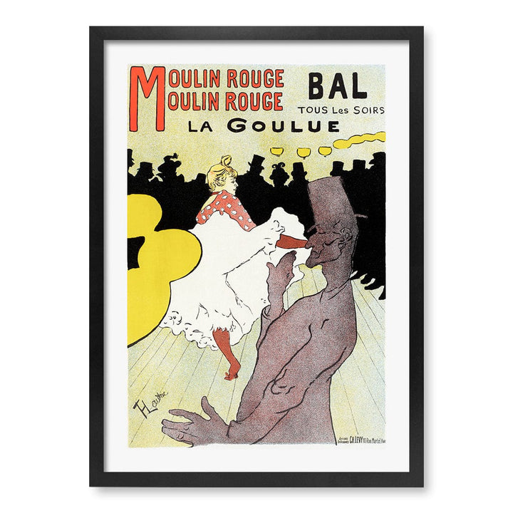 Affiche pour le Moulin Rouge - Toulouse–Lautrec Art Print A4 (21 x 29.7cm) / Matte Black Frame / White Border from our Australian Made Framed Wall Art, Prints & Posters collection by Profile Products (Australia) Pty Ltd