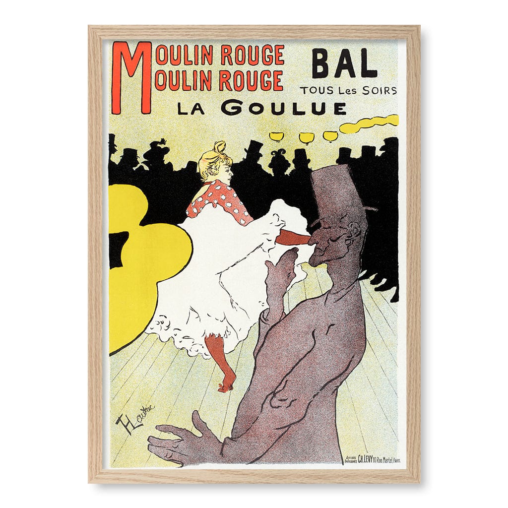Affiche pour le Moulin Rouge - Toulouse–Lautrec Art Print A4 (21 x 29.7cm) / Natural Oak Frame / No Border from our Australian Made Framed Wall Art, Prints & Posters collection by Profile Products (Australia) Pty Ltd