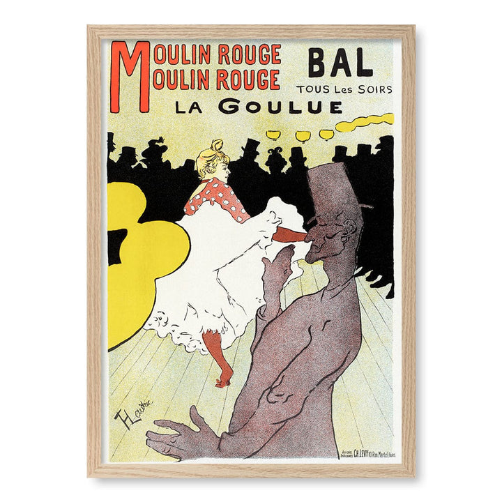Affiche pour le Moulin Rouge - Toulouse–Lautrec Art Print A4 (21 x 29.7cm) / Natural Oak Frame / No Border from our Australian Made Framed Wall Art, Prints & Posters collection by Profile Products (Australia) Pty Ltd