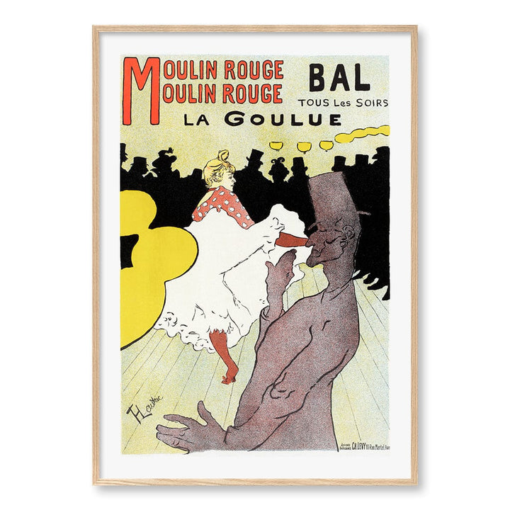 Affiche pour le Moulin Rouge Wall Art Print A0 (84.1 x 118.9cm) / Natural Oak Frame / White Border from our Australian Made Wall Art collection by Profile Australia