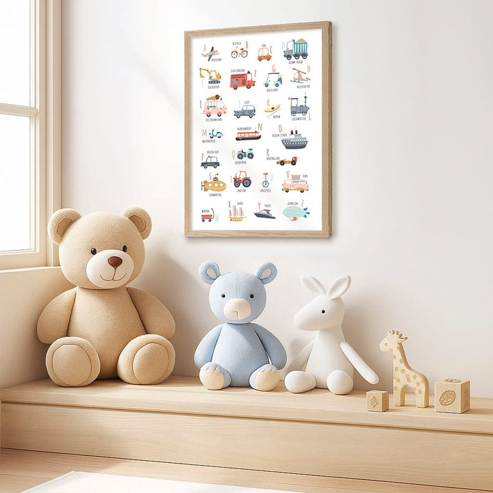 Alphabet Transport  Educational Nursery Wall Art Print from our Australian Made Framed Wall Art, Prints & Posters collection by Profile Products (Australia) Pty Ltd