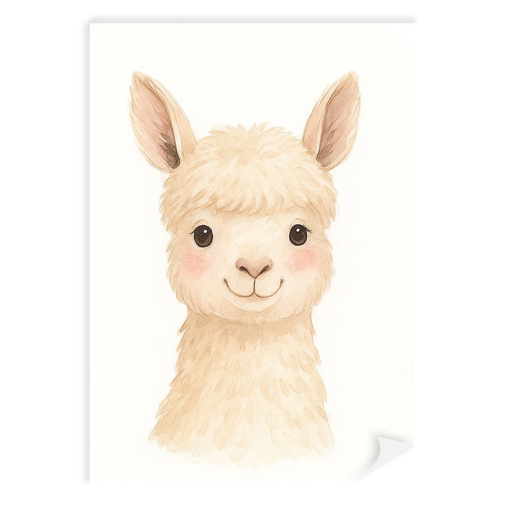Animal Friends Alpaca Children's Wall Art Print A4 (21 x 29.7cm) / Print Only / No Border from our Australian Made Framed Wall Art, Prints & Posters collection by Profile Products (Australia) Pty Ltd