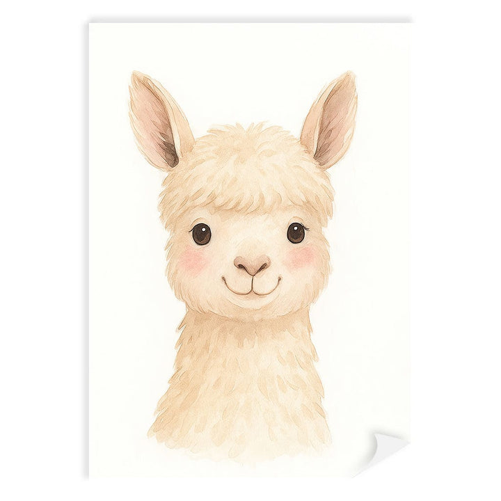Animal Friends Alpaca Children's Wall Art Print A4 (21 x 29.7cm) / Print Only / No Border from our Australian Made Framed Wall Art, Prints & Posters collection by Profile Products (Australia) Pty Ltd