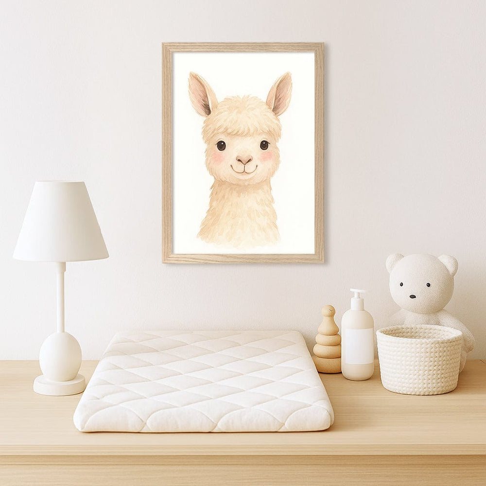 Animal Friends Alpaca Children's Wall Art Print from our Australian Made Framed Wall Art, Prints & Posters collection by Profile Products (Australia) Pty Ltd