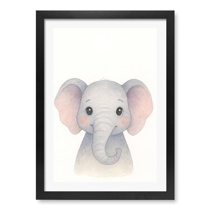 Animal Friends Elephant Children's Wall Art Print A3 (29.7 x 42cm) / Matte Black Frame / White Border from our Australian Made Framed Wall Art, Prints & Posters collection by Profile Products (Australia) Pty Ltd