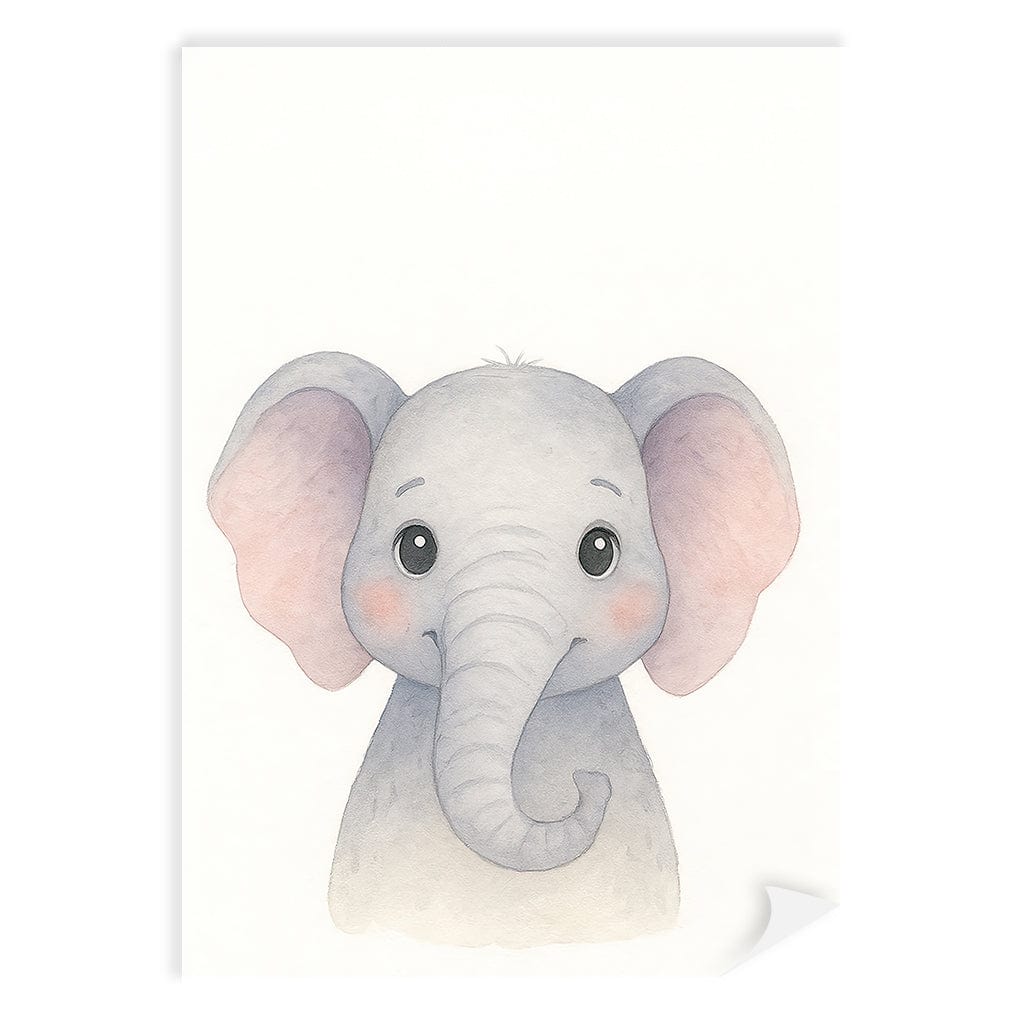 Animal Friends Elephant Children's Wall Art Print A4 (21 x 29.7cm) / Print Only / No Border from our Australian Made Framed Wall Art, Prints & Posters collection by Profile Products (Australia) Pty Ltd