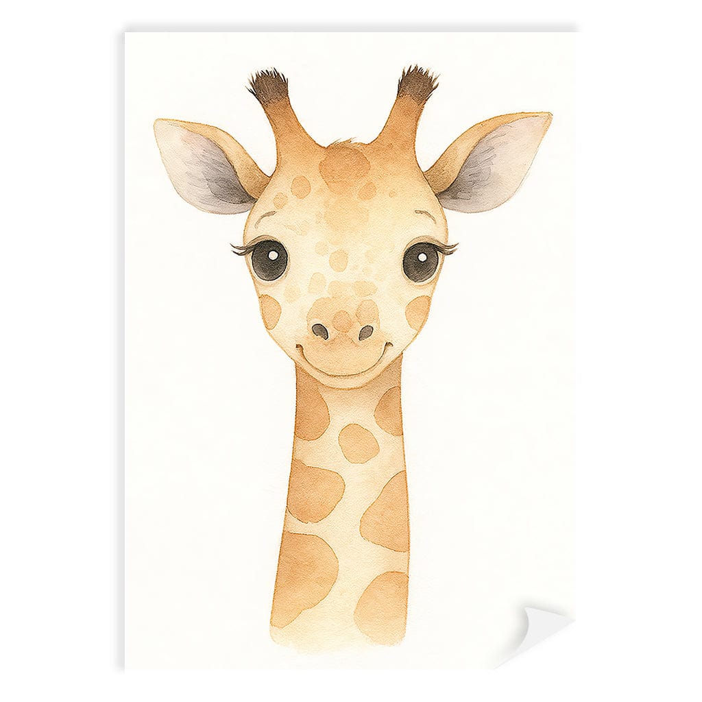 Animal Friends Giraffe Children's Wall Art Print A4 (21 x 29.7cm) / Print Only / No Border from our Australian Made Framed Wall Art, Prints & Posters collection by Profile Products (Australia) Pty Ltd