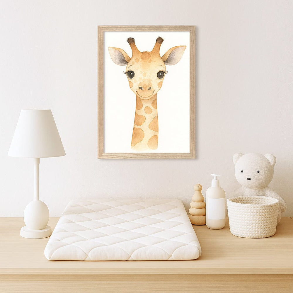 Animal Friends Giraffe Children's Wall Art Print from our Australian Made Framed Wall Art, Prints & Posters collection by Profile Products (Australia) Pty Ltd