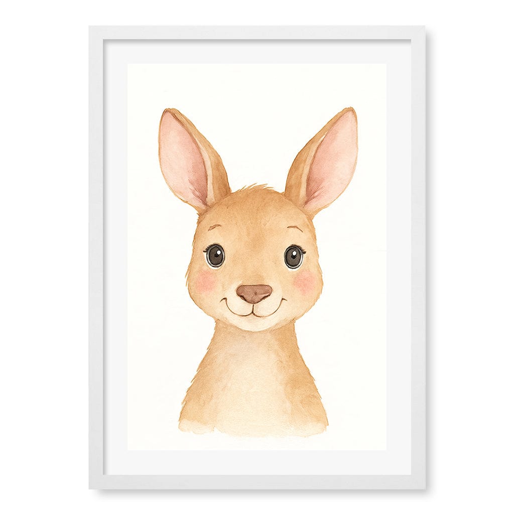Animal Friends Kangaroo Children's Wall Art Print from our Australian Made Framed Wall Art, Prints & Posters collection by Profile Products (Australia) Pty Ltd