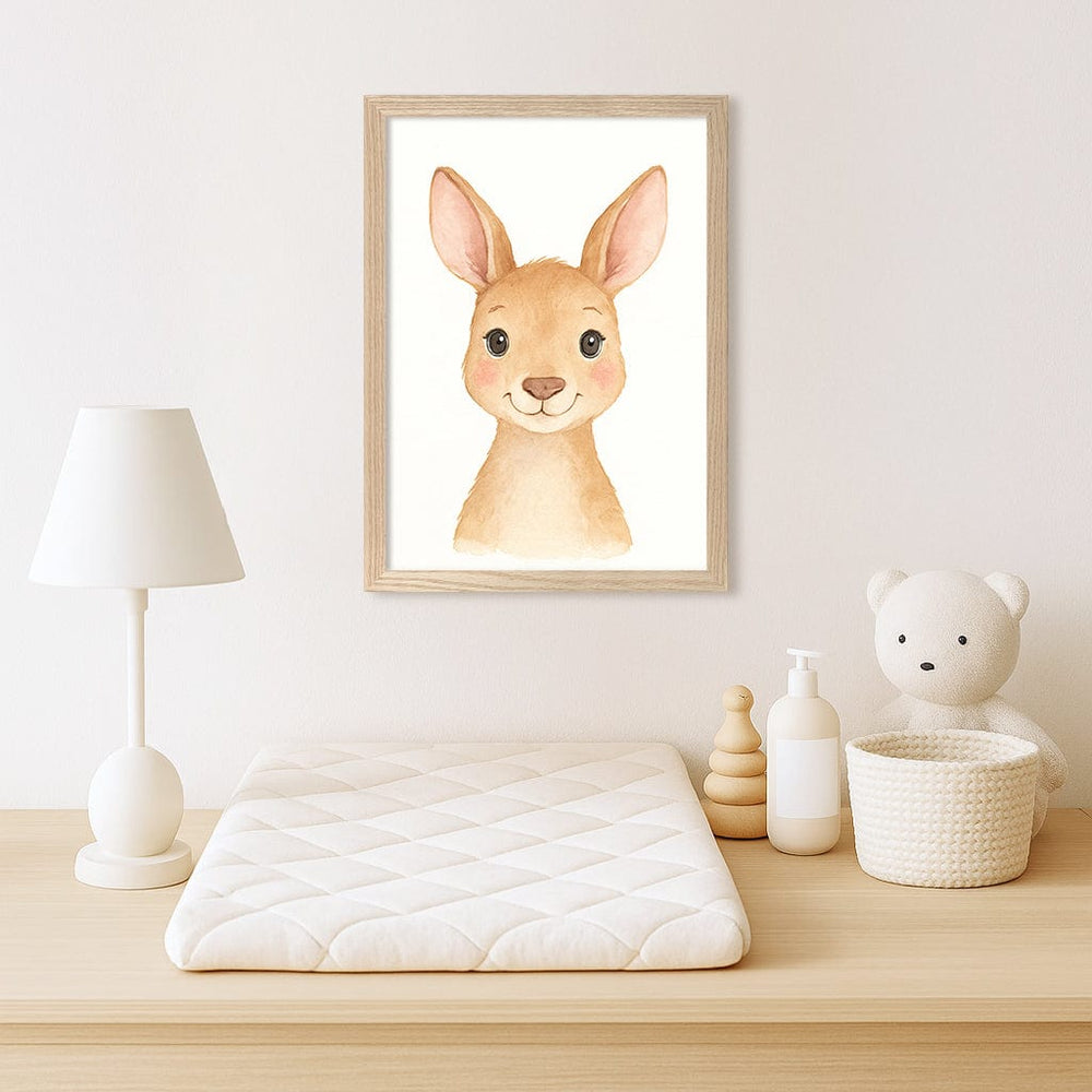 Animal Friends Kangaroo Children's Wall Art Print from our Australian Made Framed Wall Art, Prints & Posters collection by Profile Products (Australia) Pty Ltd