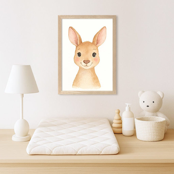 Animal Friends Kangaroo Children's Wall Art Print from our Australian Made Framed Wall Art, Prints & Posters collection by Profile Products (Australia) Pty Ltd