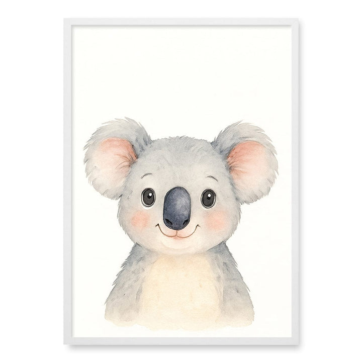 Animal Friends Koala Wall Children's Art Print A1 (59.4 x 84.1cm) / Matte White Frame / No Border from our Australian Made Framed Wall Art, Prints & Posters collection by Profile Products (Australia) Pty Ltd
