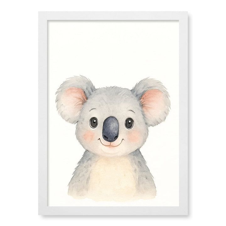 Animal Friends Koala Wall Children's Art Print A3 (29.7 x 42cm) / Matte White Frame / No Border from our Australian Made Framed Wall Art, Prints & Posters collection by Profile Products (Australia) Pty Ltd
