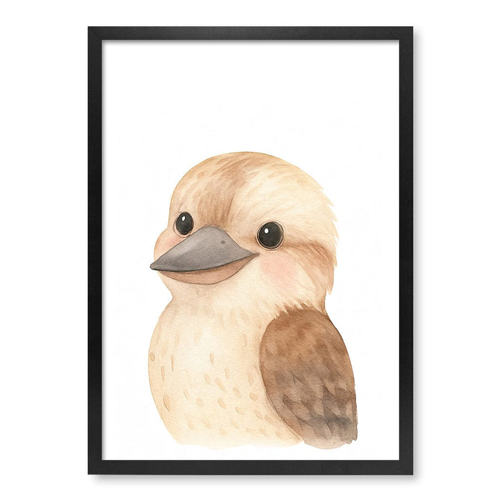 Animal Friends Kookaburra Children's Wall Art Print A2 (42 x 59.4cm) / Matte Black Frame / No Border from our Australian Made Framed Wall Art, Prints & Posters collection by Profile Products (Australia) Pty Ltd