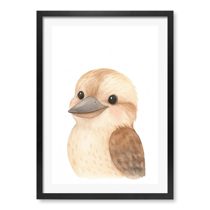 Animal Friends Kookaburra Children's Wall Art Print A2 (42 x 59.4cm) / Matte Black Frame / White Border from our Australian Made Framed Wall Art, Prints & Posters collection by Profile Products (Australia) Pty Ltd