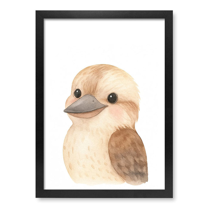 Animal Friends Kookaburra Children's Wall Art Print A3 (29.7 x 42cm) / Matte Black Frame / No Border from our Australian Made Framed Wall Art, Prints & Posters collection by Profile Products (Australia) Pty Ltd
