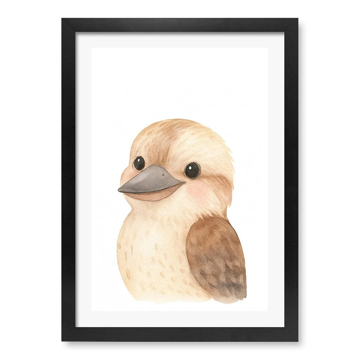Animal Friends Kookaburra Children's Wall Art Print A3 (29.7 x 42cm) / Matte Black Frame / White Border from our Australian Made Framed Wall Art, Prints & Posters collection by Profile Products (Australia) Pty Ltd