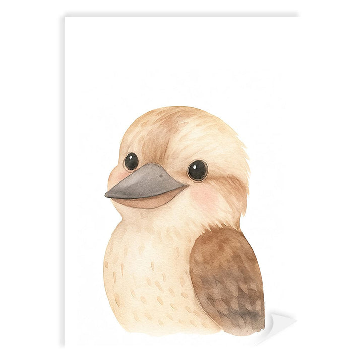 Animal Friends Kookaburra Children's Wall Art Print A4 (21 x 29.7cm) / Print Only / No Border from our Australian Made Framed Wall Art, Prints & Posters collection by Profile Products (Australia) Pty Ltd