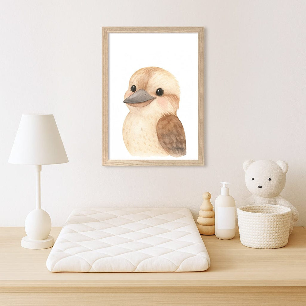 Animal Friends Kookaburra Children's Wall Art Print from our Australian Made Framed Wall Art, Prints & Posters collection by Profile Products (Australia) Pty Ltd